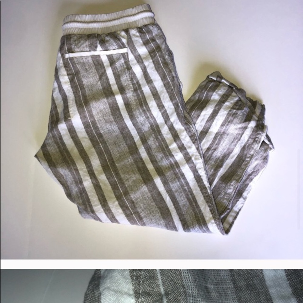 Athleta gauzy linen Bali 2 cropped pants size 10.